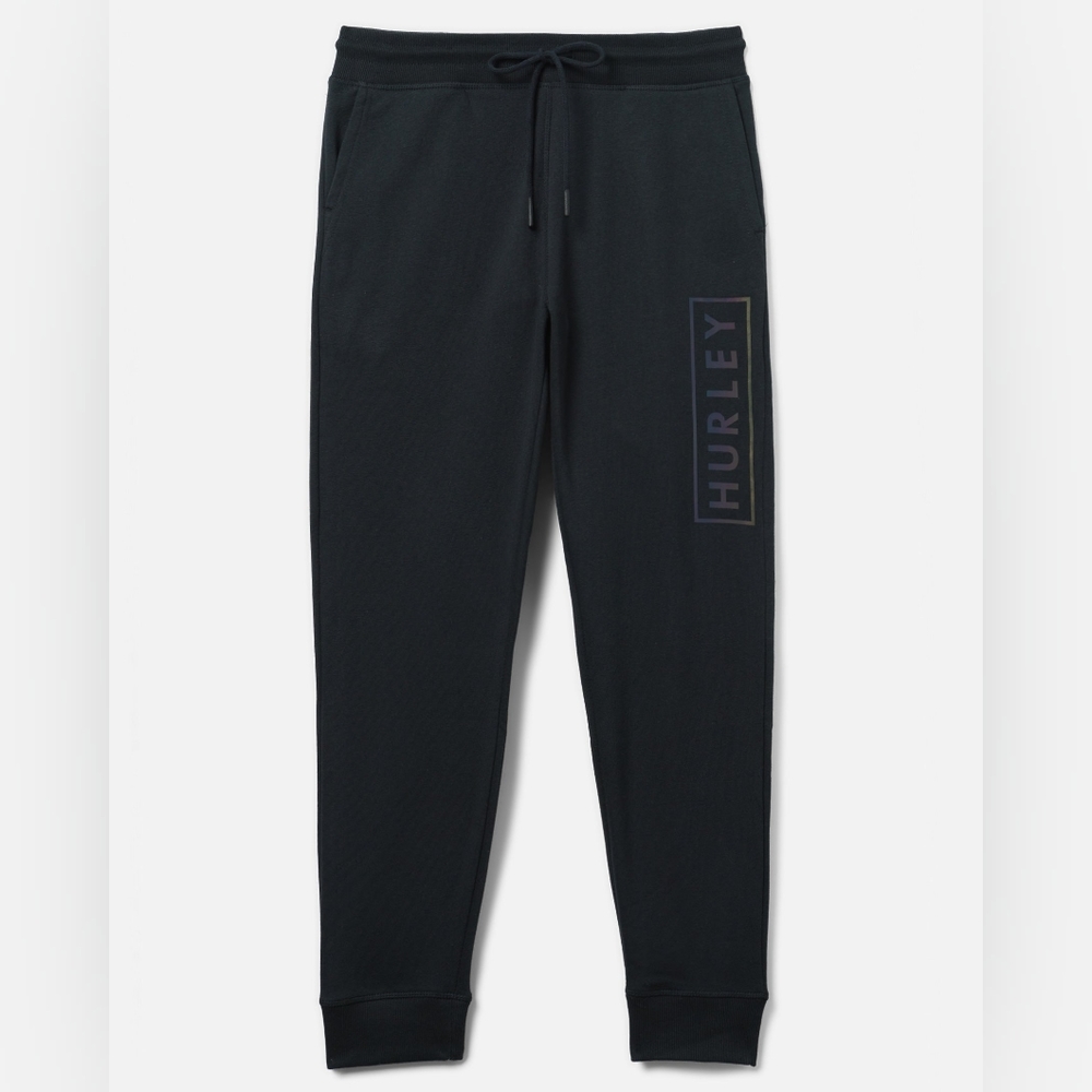 NWT Hurley EXIST BOXED LOGO RELAXED FIT COTTON FLEECE JOGGER Mens Small HFA20VMB